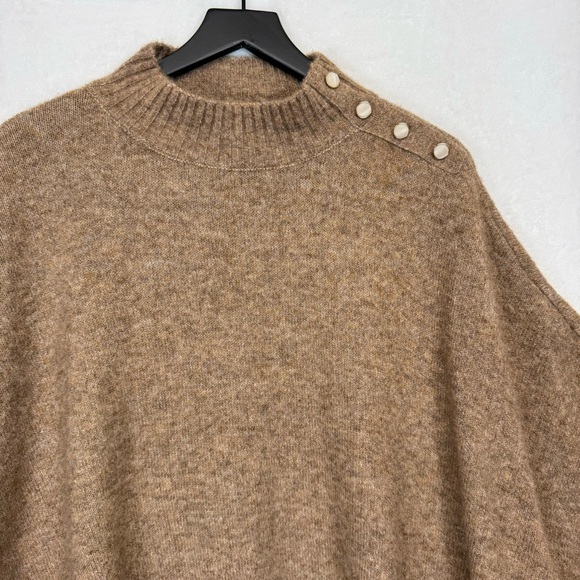 J. Crew Tan Oversized Poncho Sweater - Picture 3 of 10